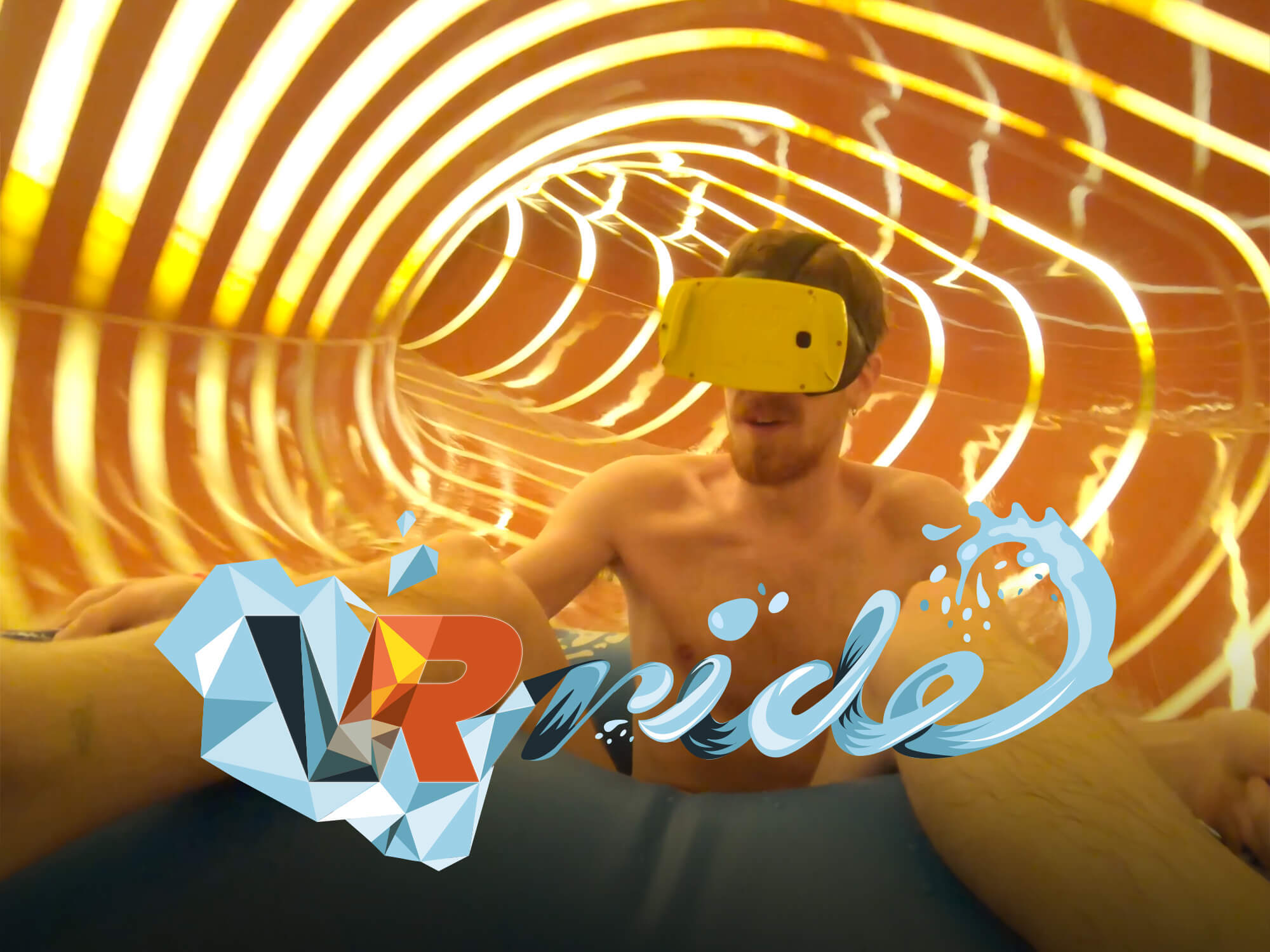 En man åker nyheten VR- Ride på Kokpunkten actionbad. Foto: Pressbild